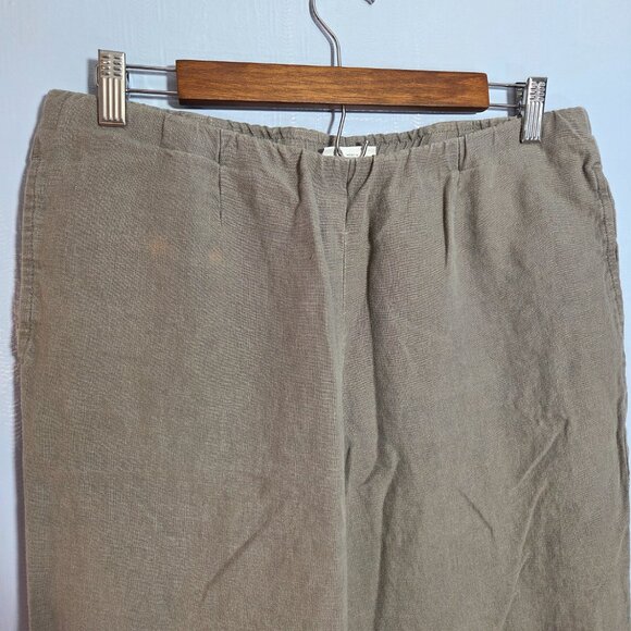 J. Jill Love Linen Small Mushroom Gray Pullon Light Elastic Cropped Pants - Picture 5 of 11